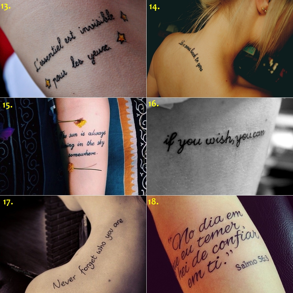 Tatuagens De Frases Para Se Inspirar Dose De Ilusão